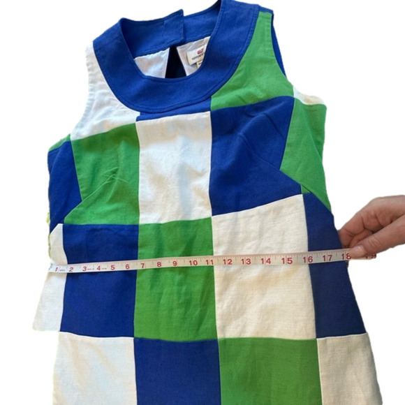 Vineyard Vines Color Block Green Blue White Sleeveless Dress Size 8 - Picture 11 of 13